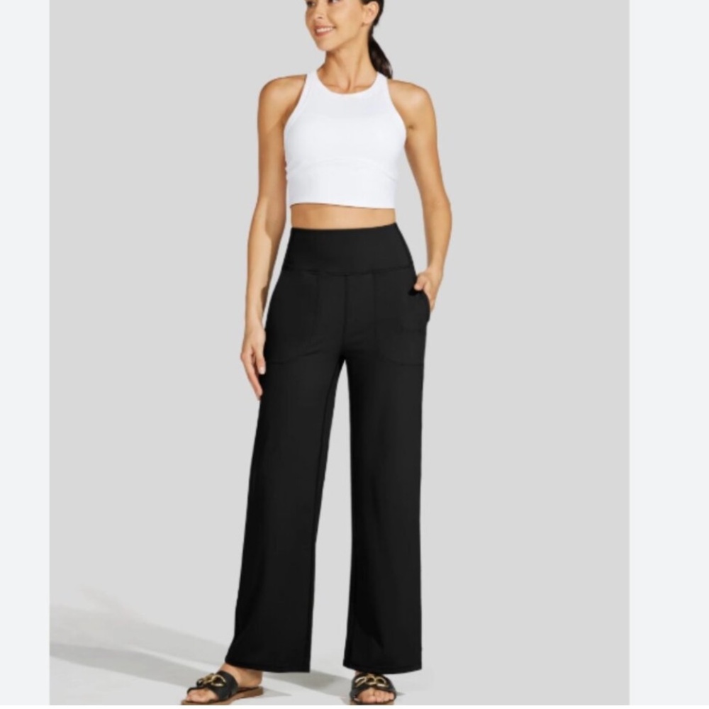 New with tags Willit Classic Black High-Rise yoga Wide Leg Pants, size XXL - Picture 5 of 15